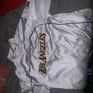 White Nike lakers warmup jacket